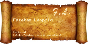 Fazekas Leopold névjegykártya