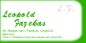 leopold fazekas business card